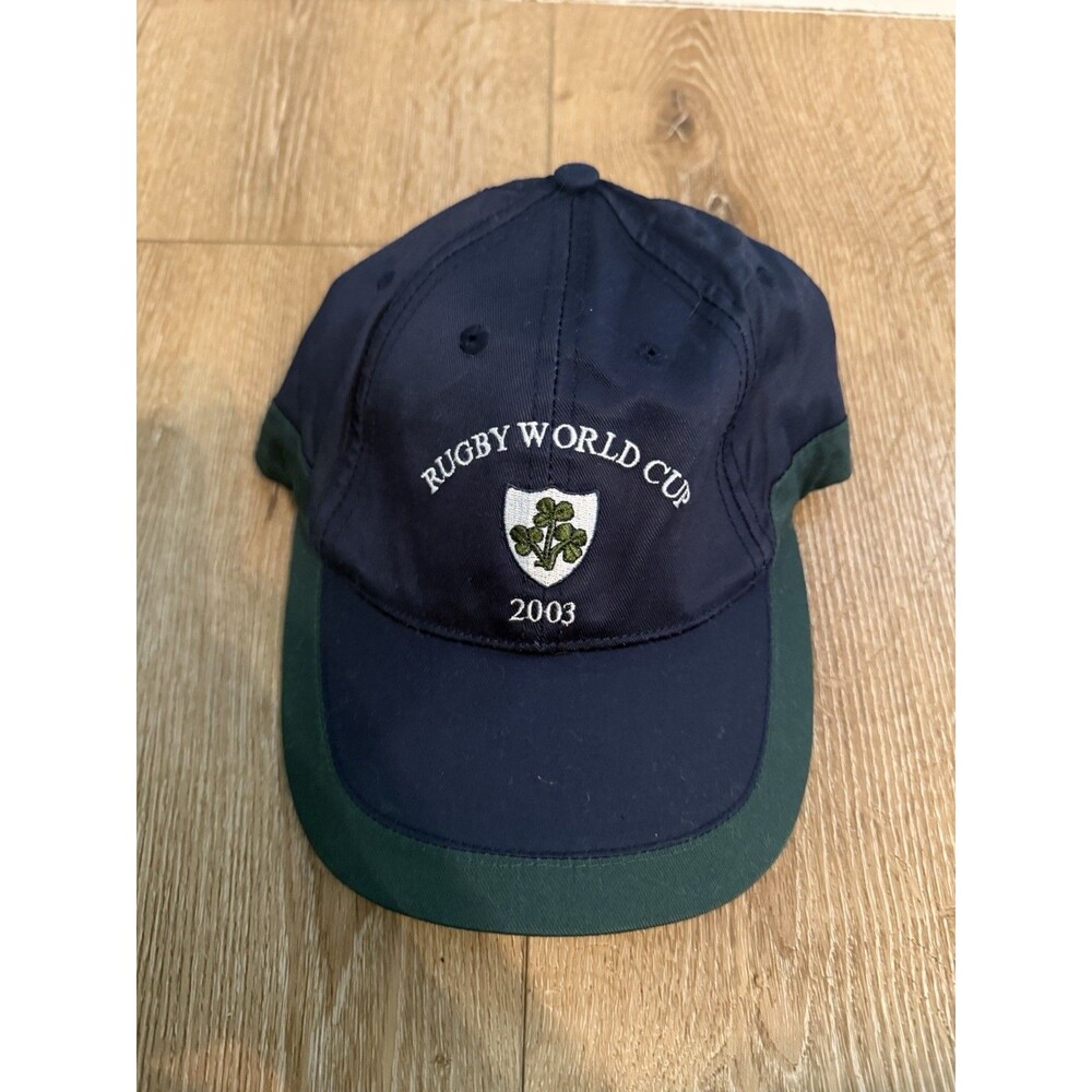 Vintage Rugby World Cup Hat Cap Strapback Size Adjustable 2003 Blue Green